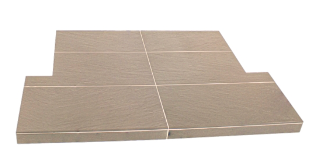 Buff Raven Slate Effect Hearth 1370mm Front Width