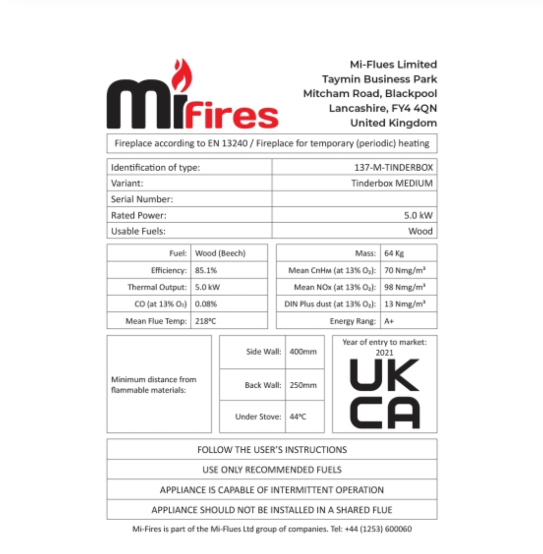 Mi-Fires Medium Tinderbox Woodburner