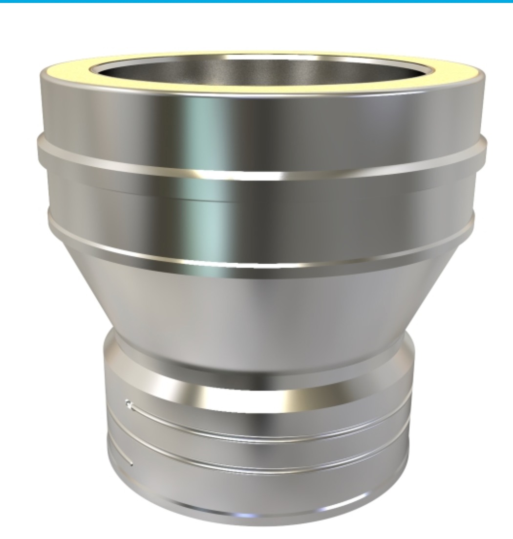 TWPro - Single Adaptor (Flex) to Double - 125 Ø