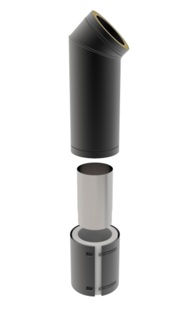 TWPro MB - Adjustable Connecting Pipe with Bend - Ø 150