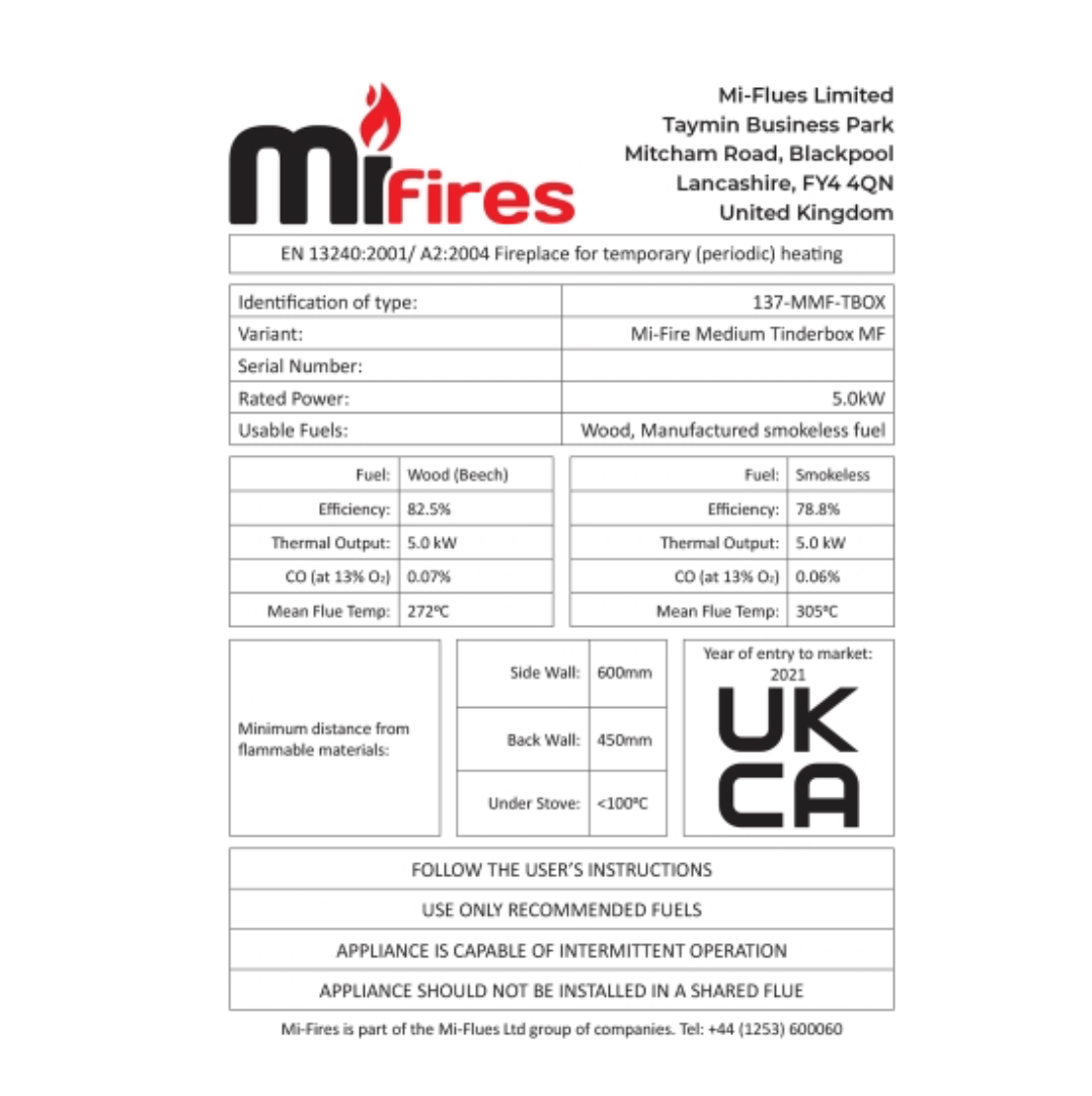 Mi-Fires Medium Tinderbox Multifuel