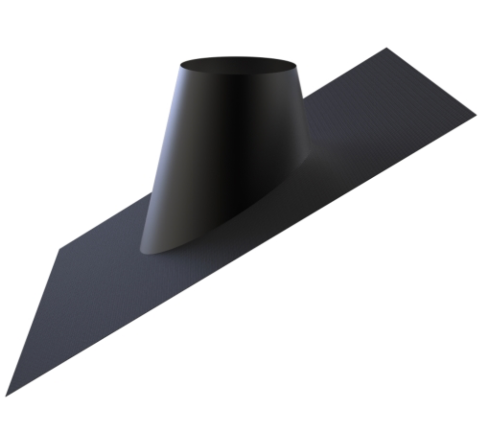 Lead Free Flashing 20° to 45°, Black Cone, Black Base - Ø200