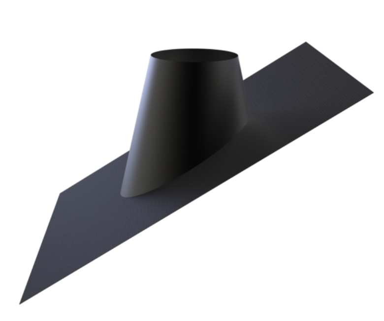 Lead Free Flashing 20° to 45°, Black Cone, Black Base - Ø175 OD (125mm ID)