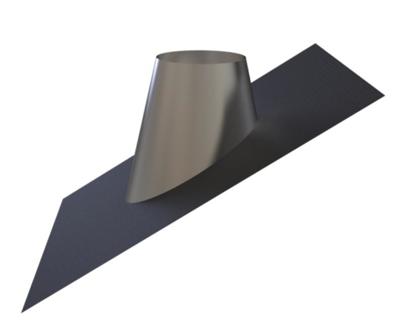 Lead Free Flashing 20° to 45°, S/S Cone, Black Base - Ø175 OD (125mm ID)