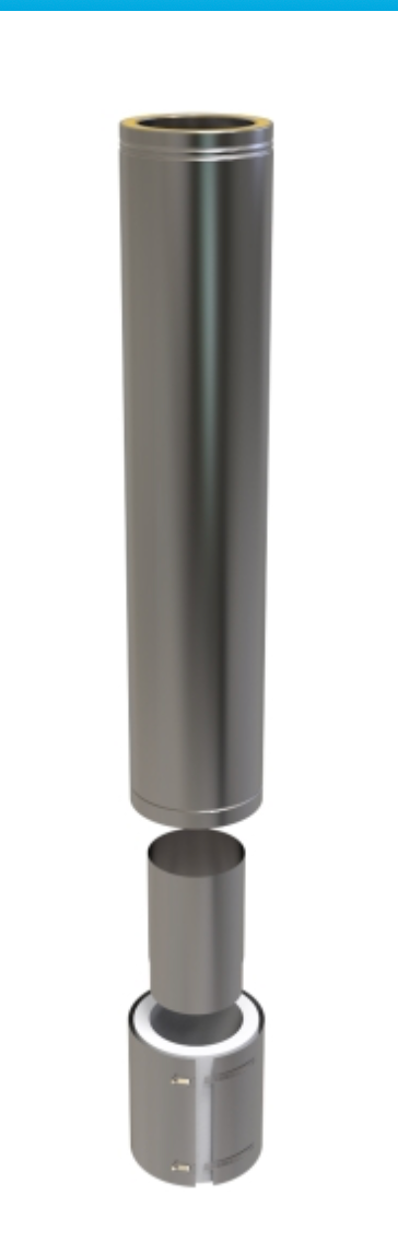 TWPro - Adjustable Connecting Pipe 1000mm - 125 Ø