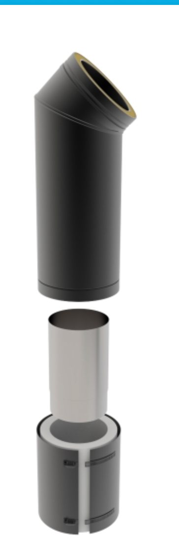 TWPro MB - Adjustable Connecting Pipe with Bend - Ø 125