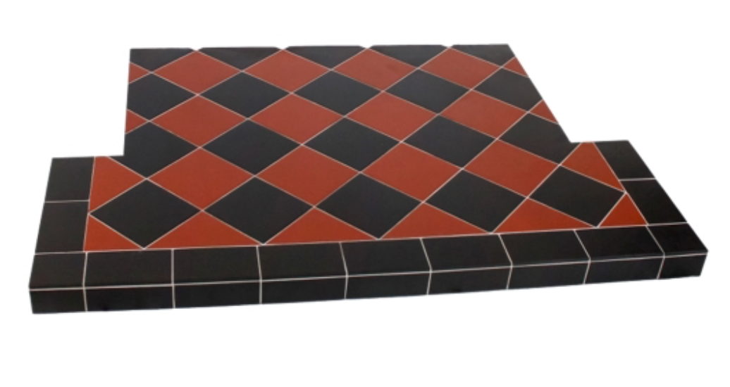 Diamond Quarry Hearth Black/Red 1375mm Front Width