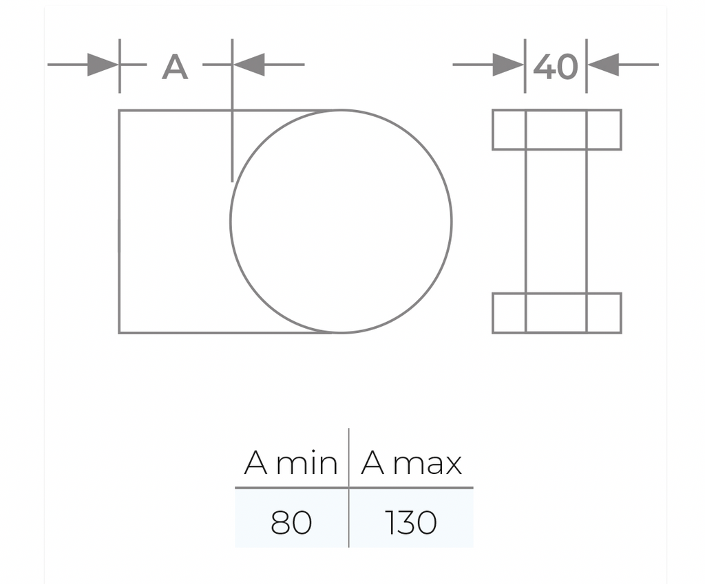 TWPro MB - Wall Support 80-130mm - Ø 150