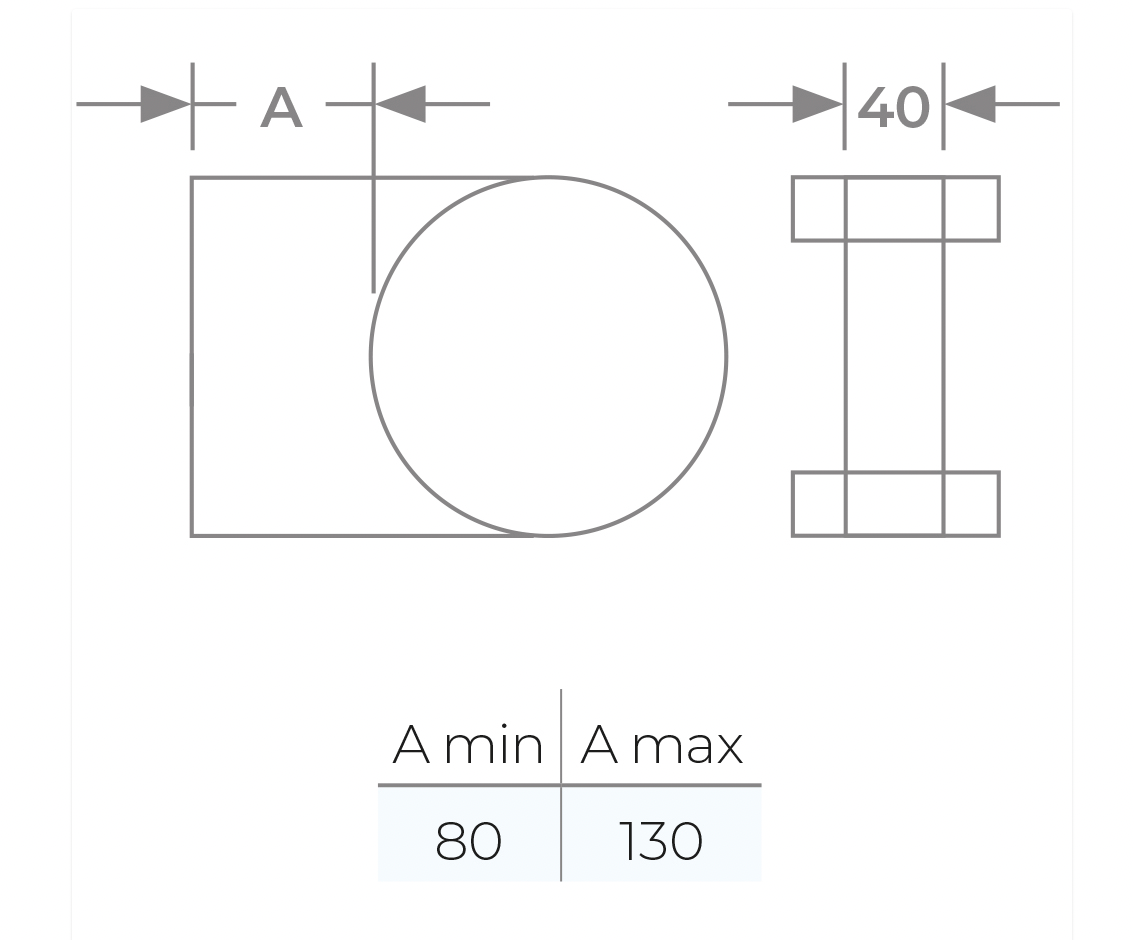 TWPro MB - Wall Support 80-130mm - Ø 150