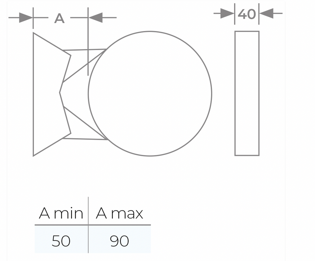 TWPro MB - Premium Wall Bracket 50mm-90mm - Ø 150