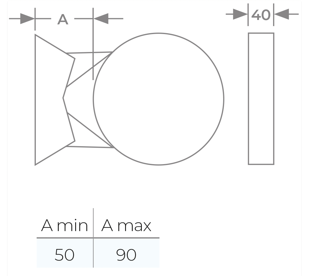 TWPro MB - Premium Wall Bracket 50mm-90mm - Ø 150