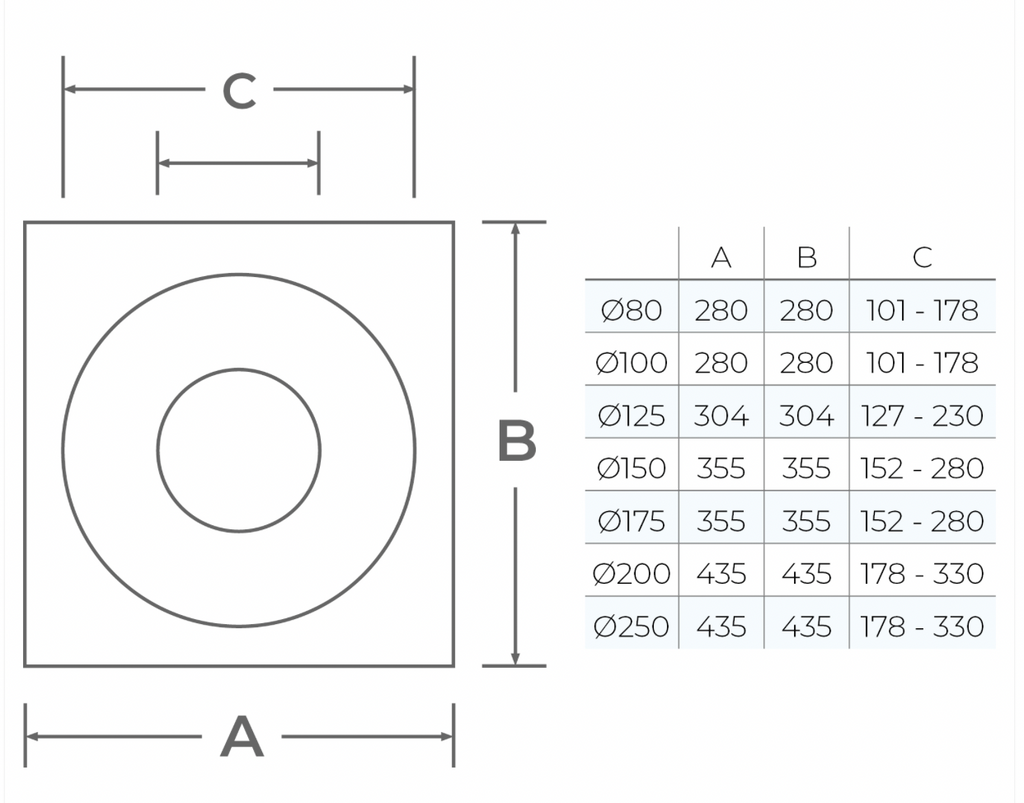 MI-Flash - No 8 Metal Black EPDM 178-330mm 435x435