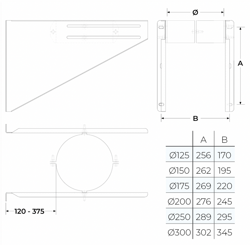 TWPro MB - LONG Retro Fit Base Support - 150 Ø