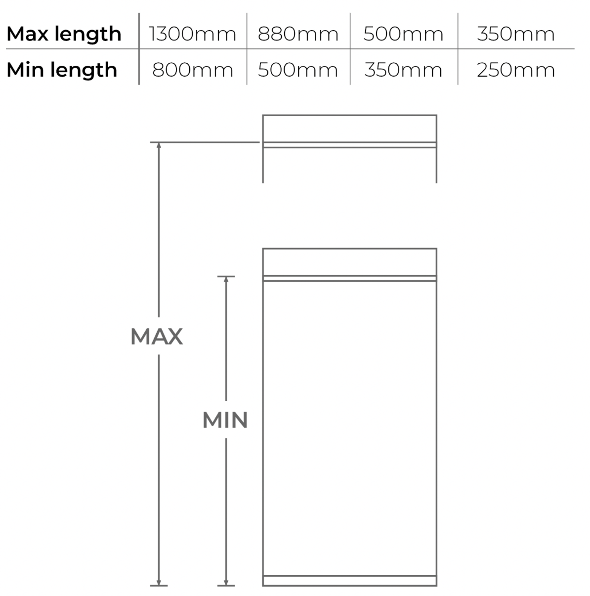 TWPro MB - Adjustable Pipe 350-500mm - Ø 125