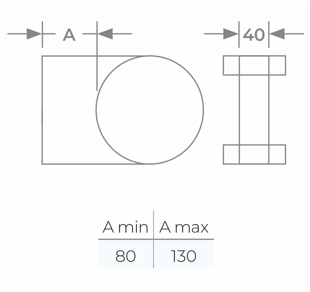 TWPro MB - Wall Support 80-130mm - Ø 125