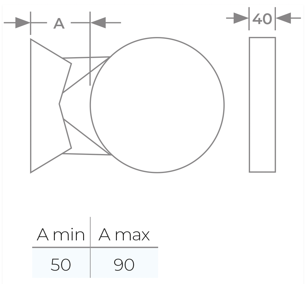 TWPro MB - Premium Wall Bracket 50mm-90mm - Ø 125