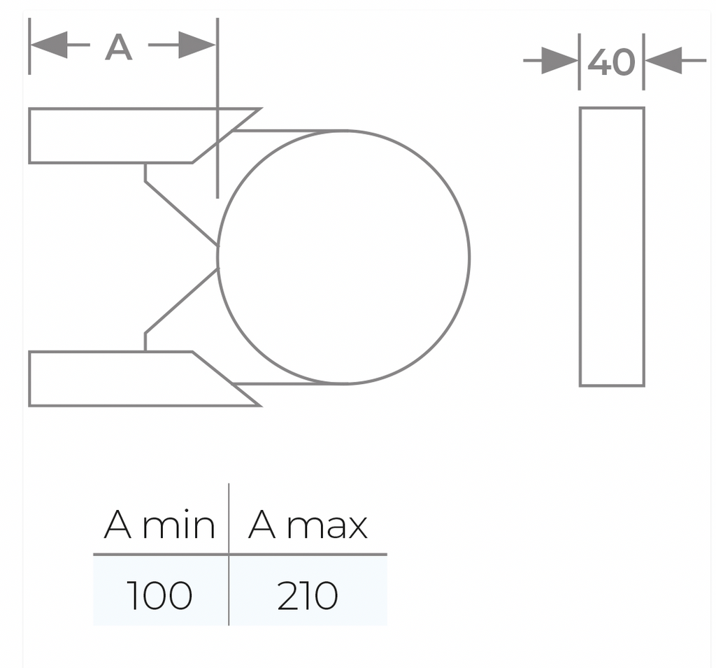 TWPro MB - Premium Long Wall Bracket 100mm-210mm - Ø