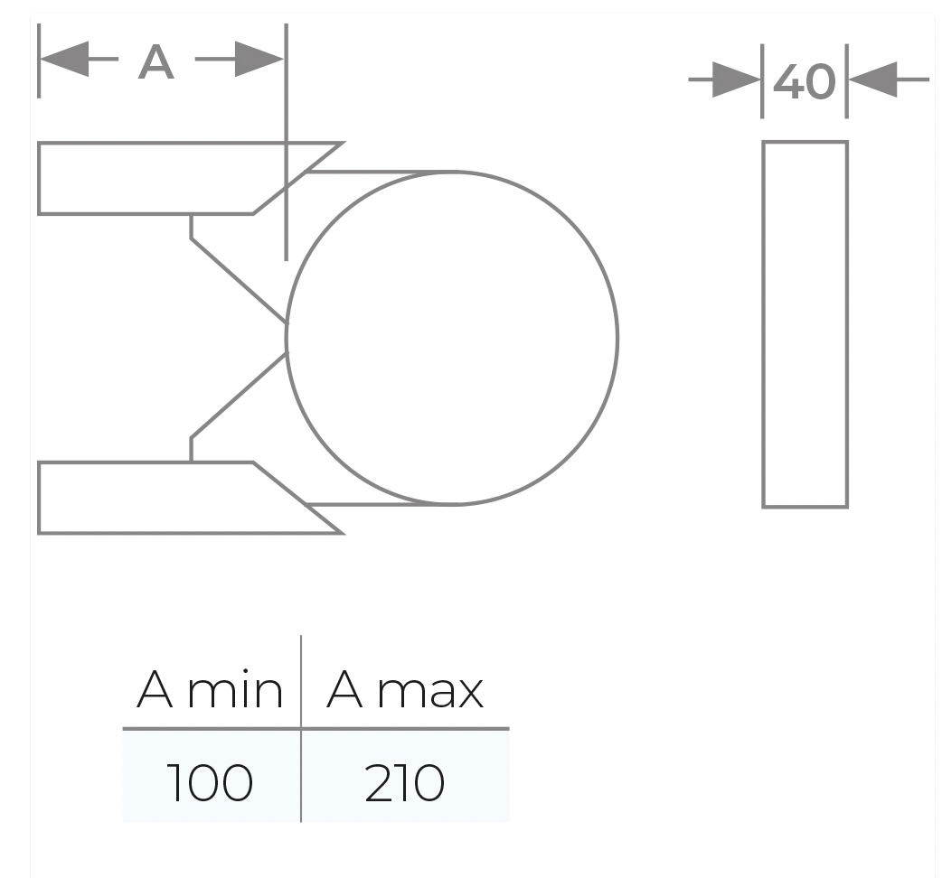 TWPro MB - Premium Long Wall Bracket 100mm-210mm - Ø